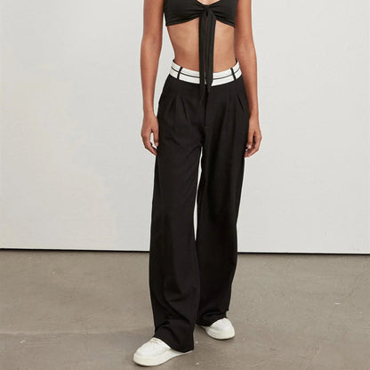 Stripe Detail Waist Pants