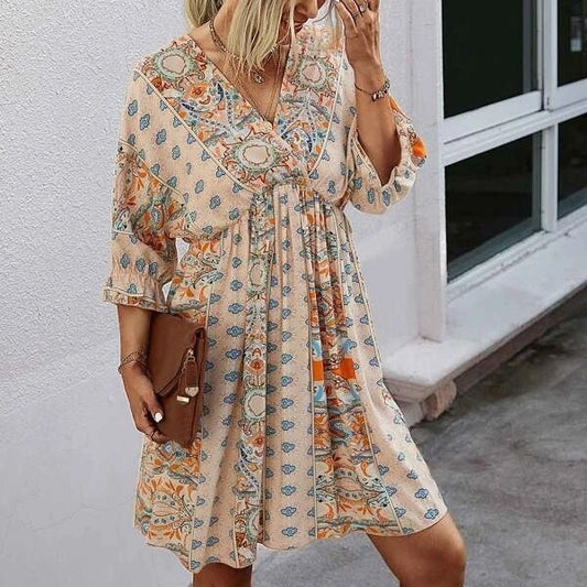 Boho V-Neck Dress