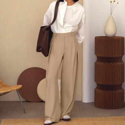 Pleated Wide Leg Trousers