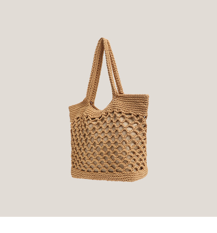 Fishnet Straw Bag Female Woven Tote