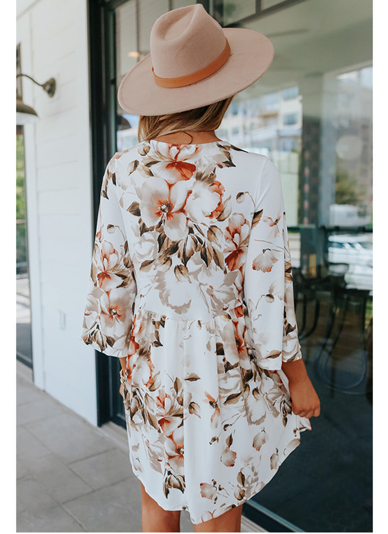 Floral V-neck Dress