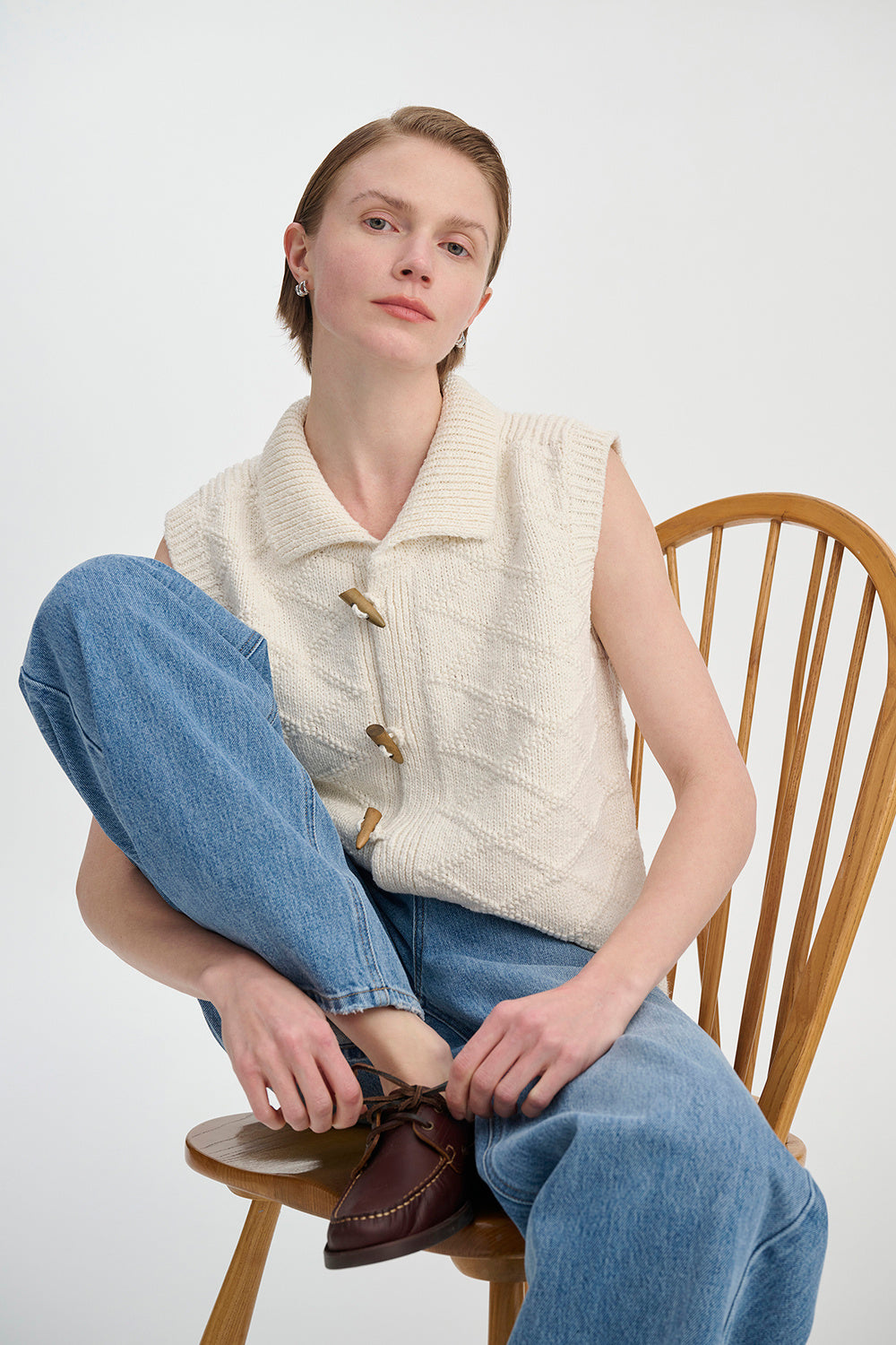 Woven Cardigan Vest