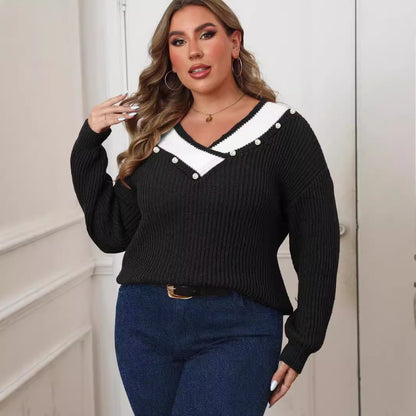 Plus Size V-Neck Sweater