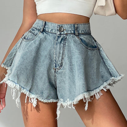 Fringe Denim Shorts