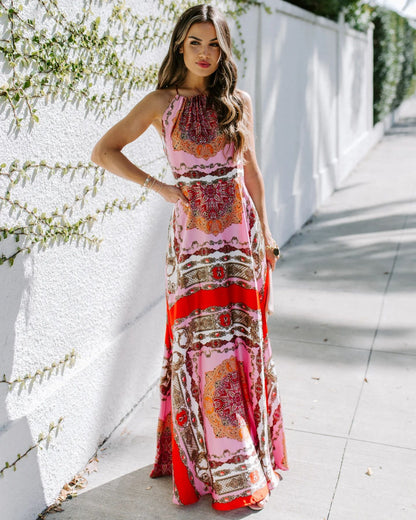 Halter Boho Maxi Dress