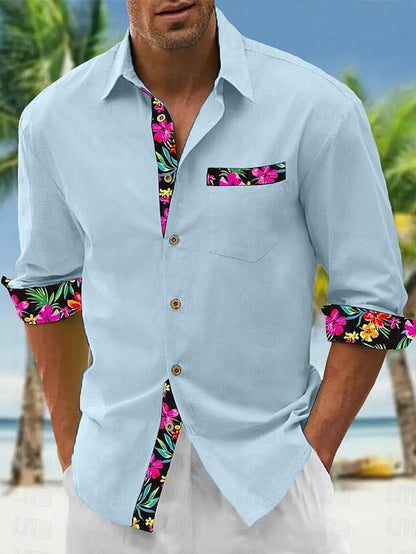 Tropical Print Button Down