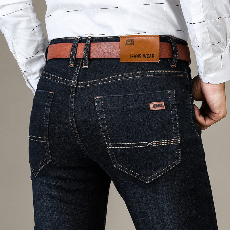 Slim Fit Elastic Straight Jeans