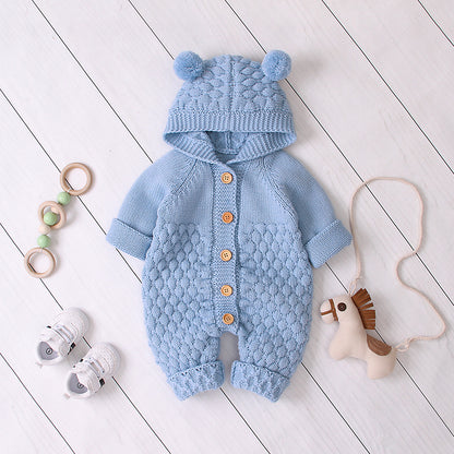 Hooded knitted jumpsuit