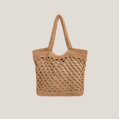 Fishnet Straw Bag Female Woven Tote