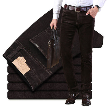 Stretch Casual Pants Men's Corduroy Loose Warm Outer Pants Corduroy Men's Straight