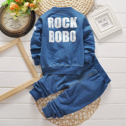 Boys Denim Long Sleeve Casual Suit