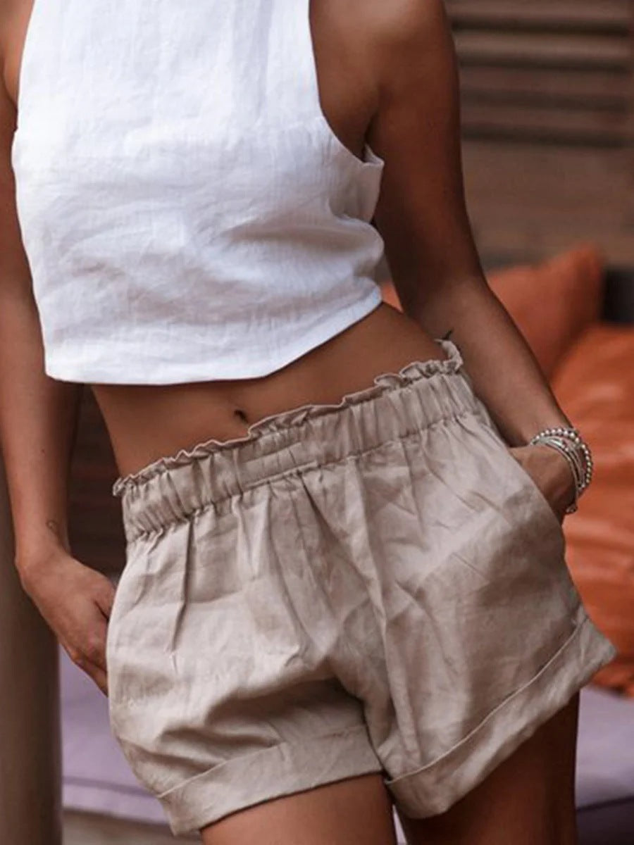 Cotton Elastic Waistband Shorts