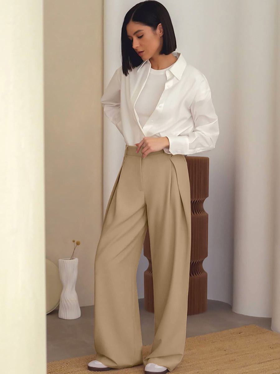 Pleated Wide Leg Trousers