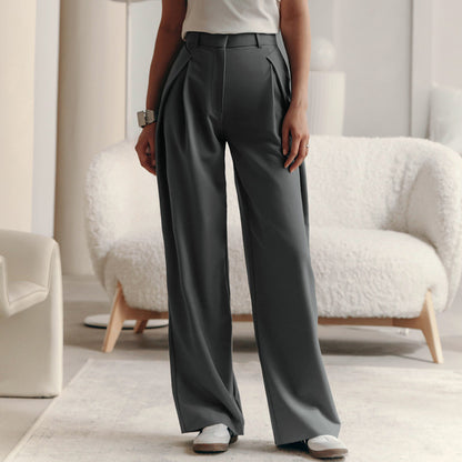 Pleated Wide Leg Trousers