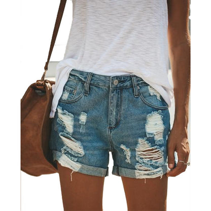 Distressed Denim Shorts