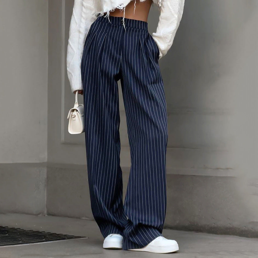 Pinstripe Wide Leg Pants