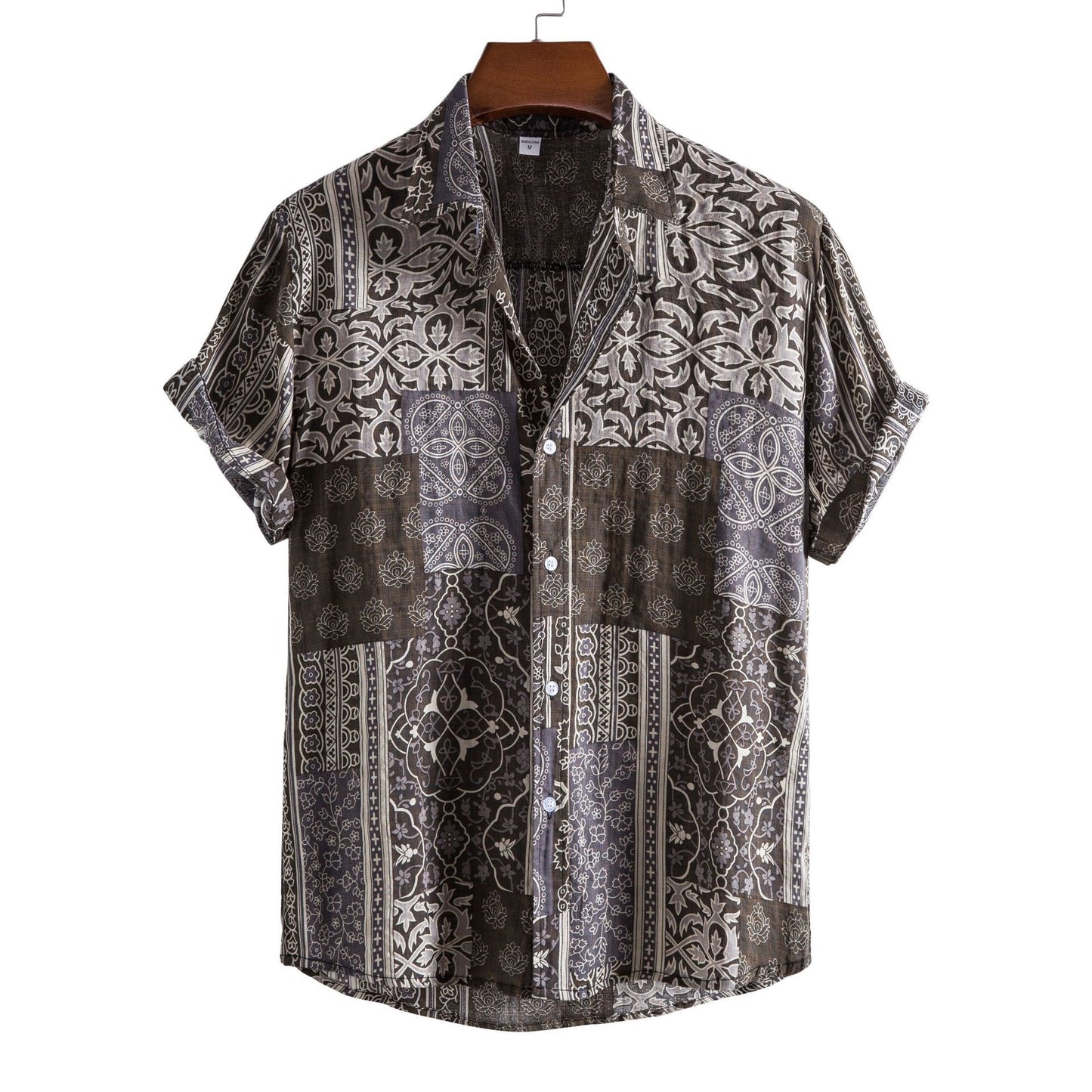 European-size Floral Casual Short-sleeved Shirt