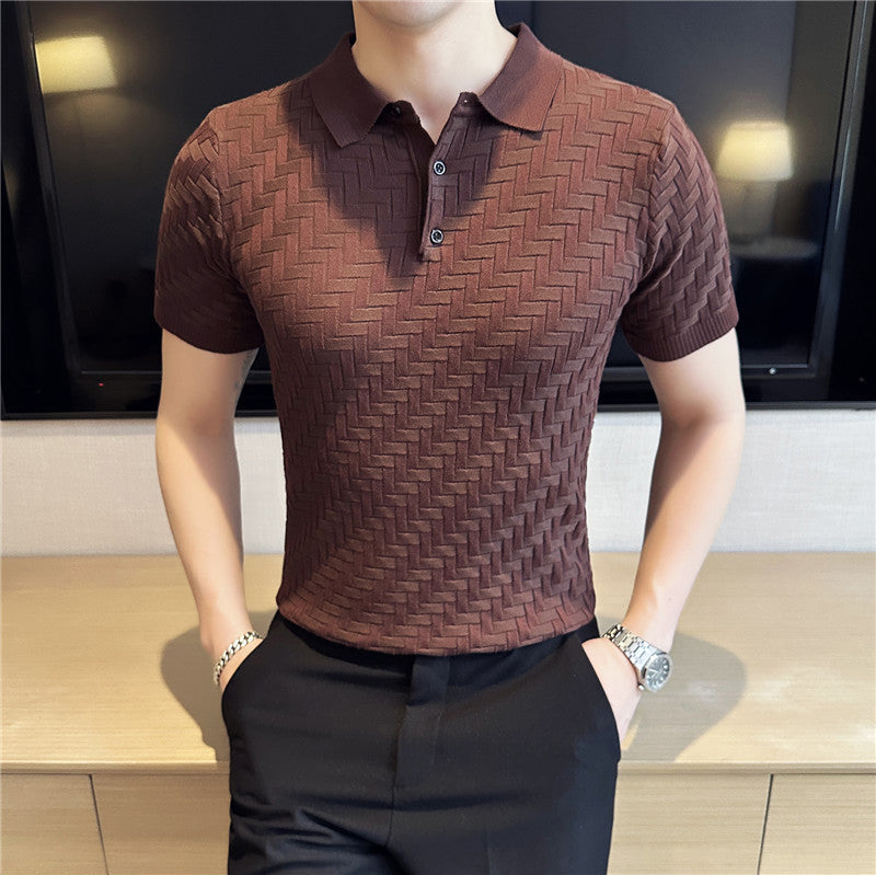 Men's Short-sleeved Polo Shirt Ice Silk Thin