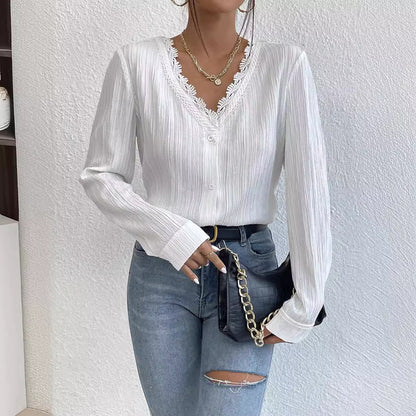 Textured Long Sleeve Blouse