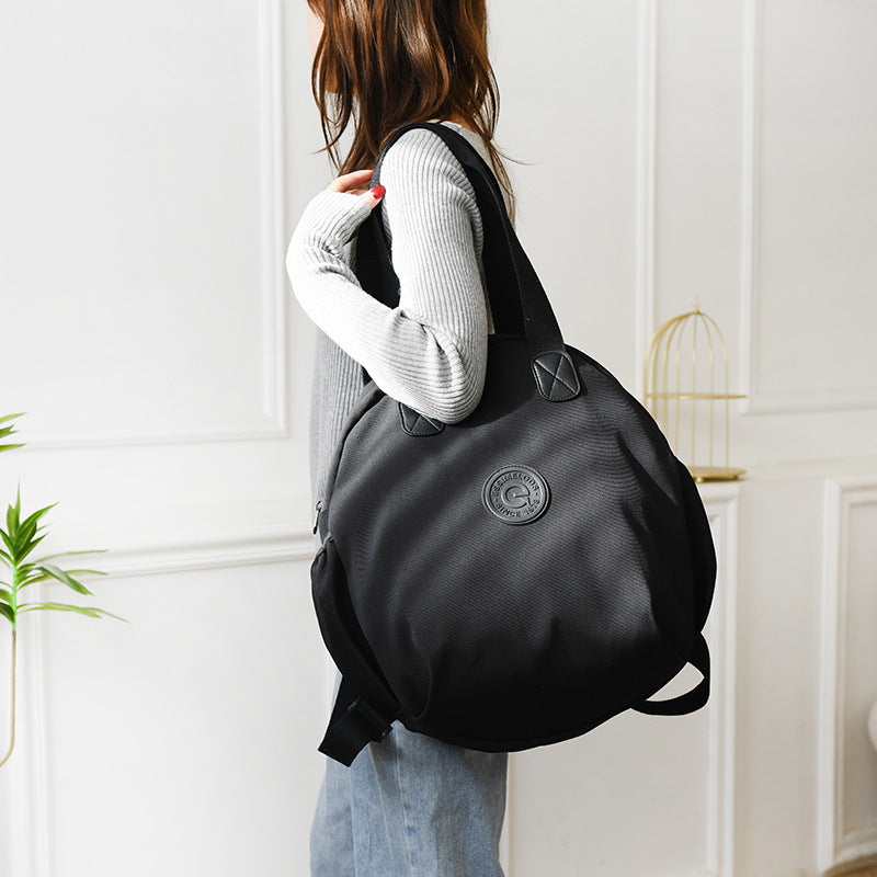 Black Round Bags Women Fashion Large Capacity Multifunctional Backpack Shoulder Bag Handbag