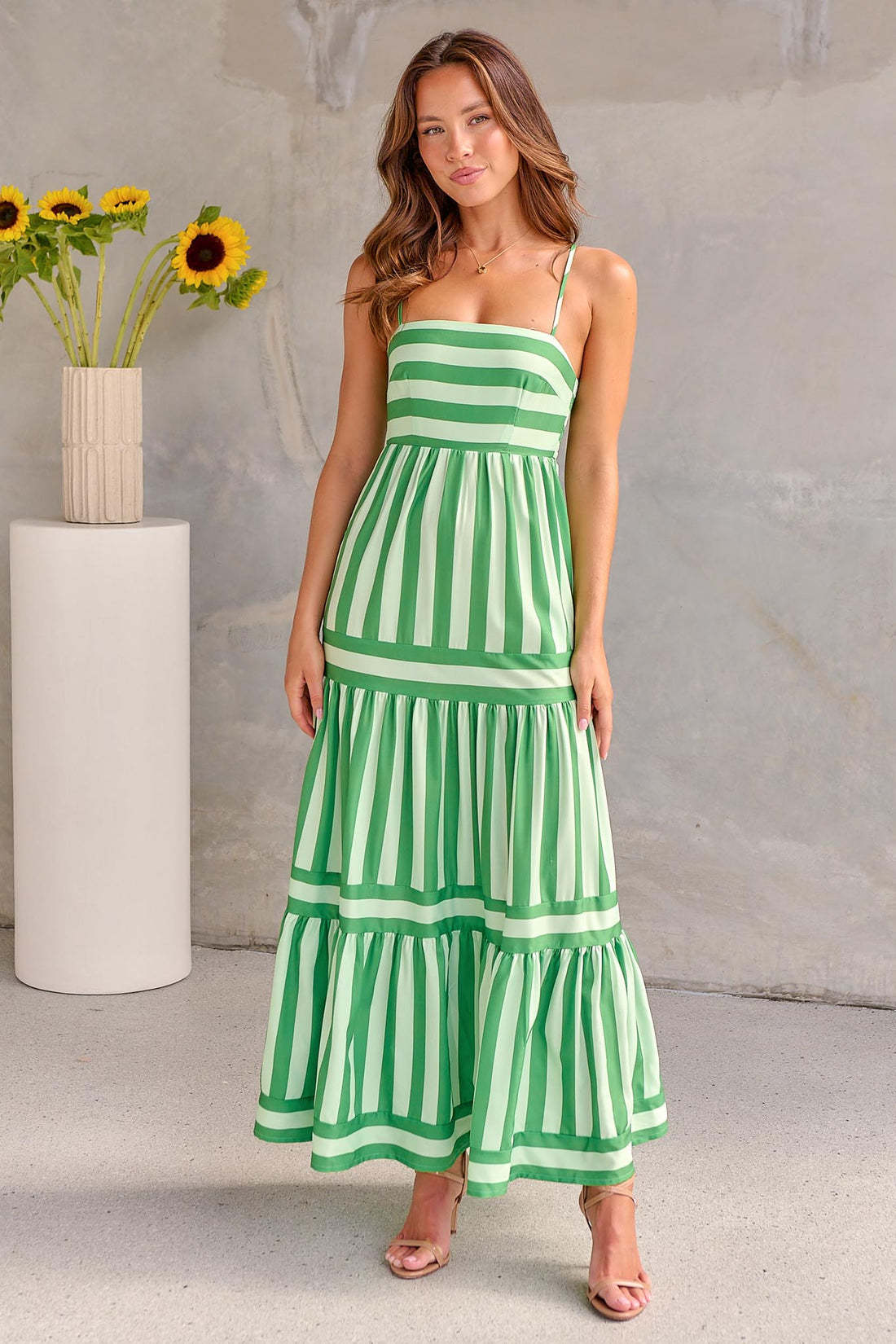 Striped Maxi Dress with Pockets