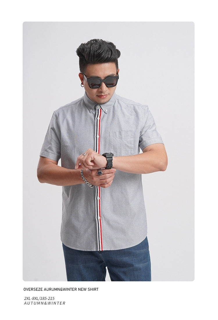 Men's Oxford Contrast Color Casual Striped Shirt