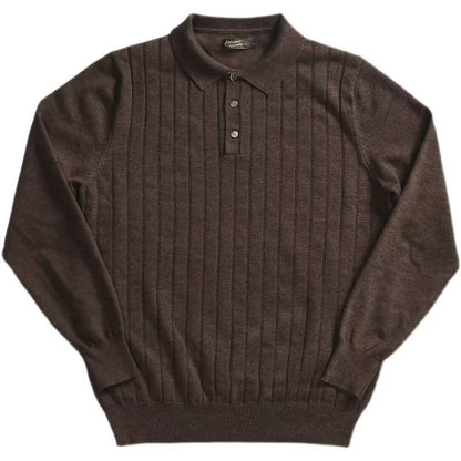 Long Sleeve Polo Shirt Casual Sweater