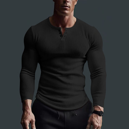 Men's Long Sleeve Top High Elastic Bottoming Shirt