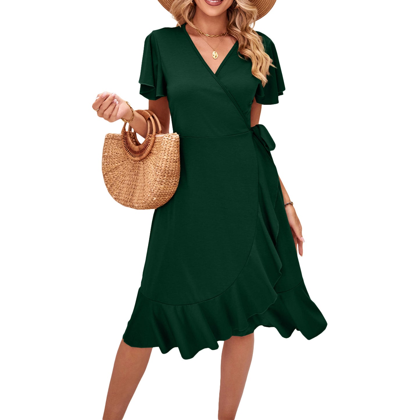 V-Neck Wrap Dress