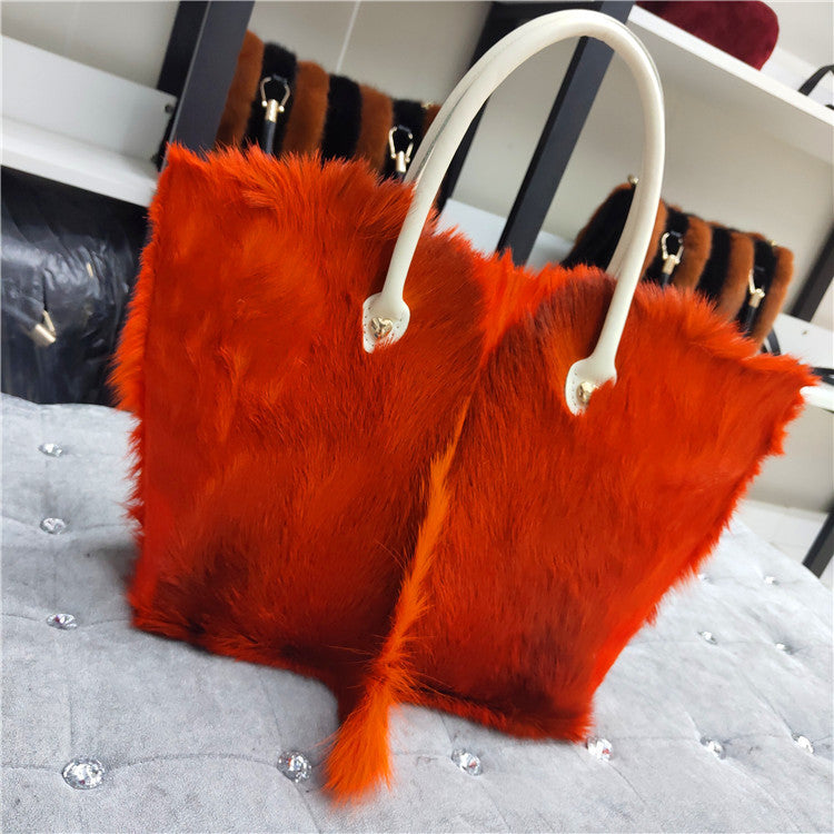 European And American Fashion Minimalist Cowhide Handle Handbag