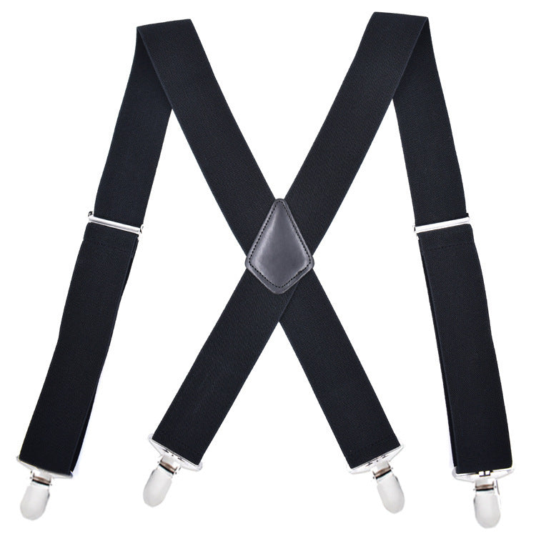 Unisex 4 Clip Straps 5CM Plus Loose Tight Suspenders Strap Clip