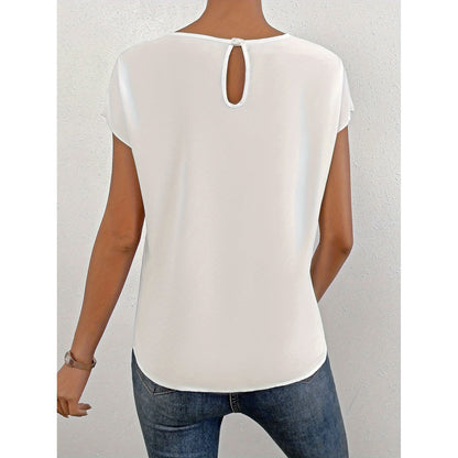 Pleated Basic White Top