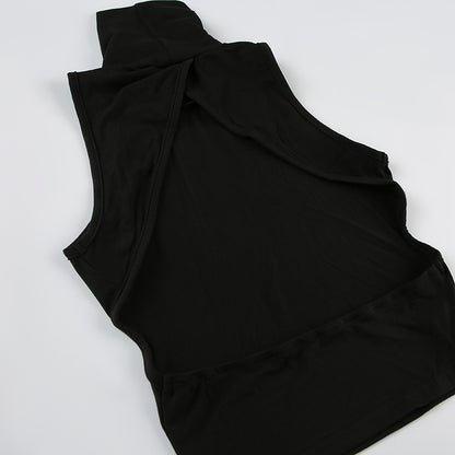 Black Halter Crop Top