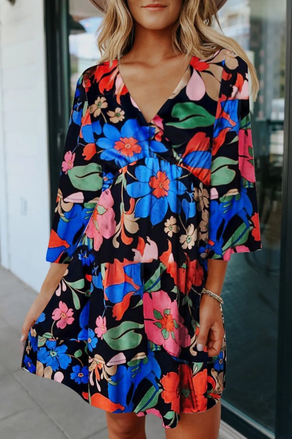 Floral V-neck Dress