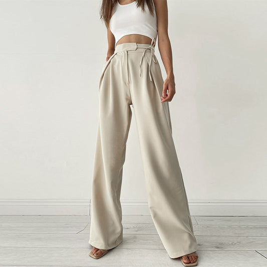 Waist Tie Wide Leg Pants