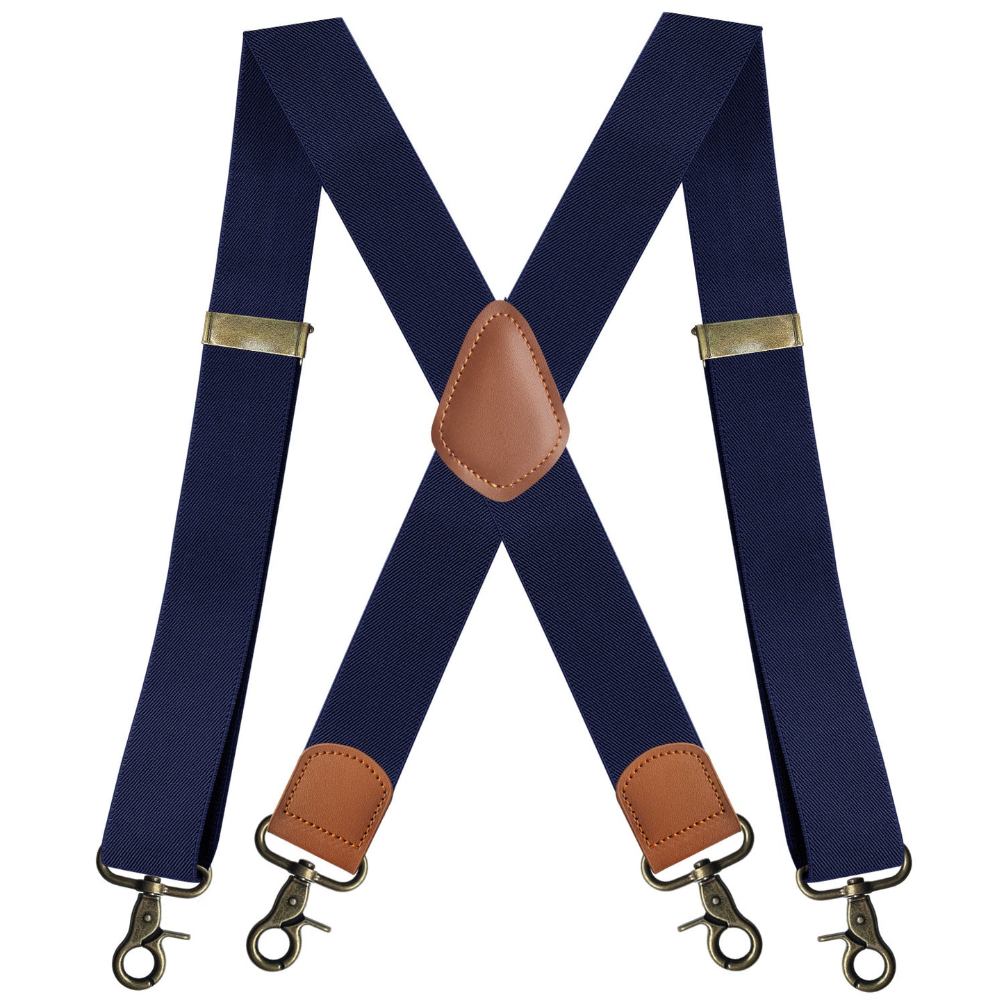 Elastic Straps X-type Suit Pants Suspenders Bronze Hook Buckle Strap Clip