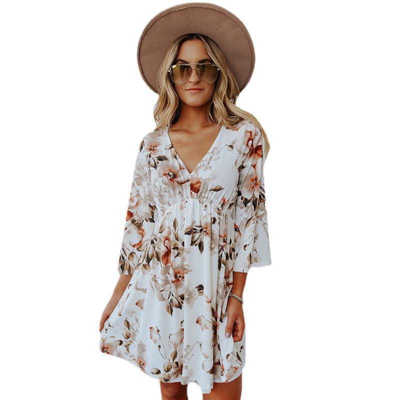 Floral V-neck Dress