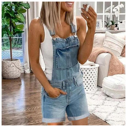 Denim Overall Shorts