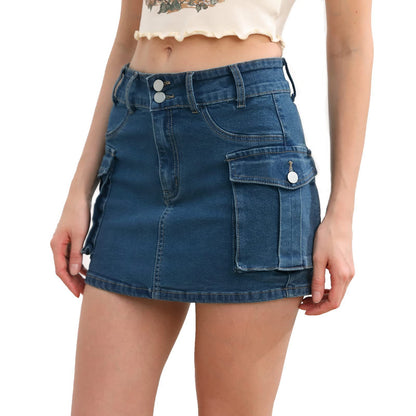 Pocket Denim Mini Skirt