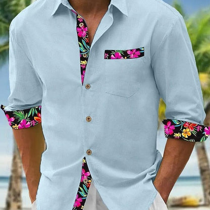 Tropical Print Button Down