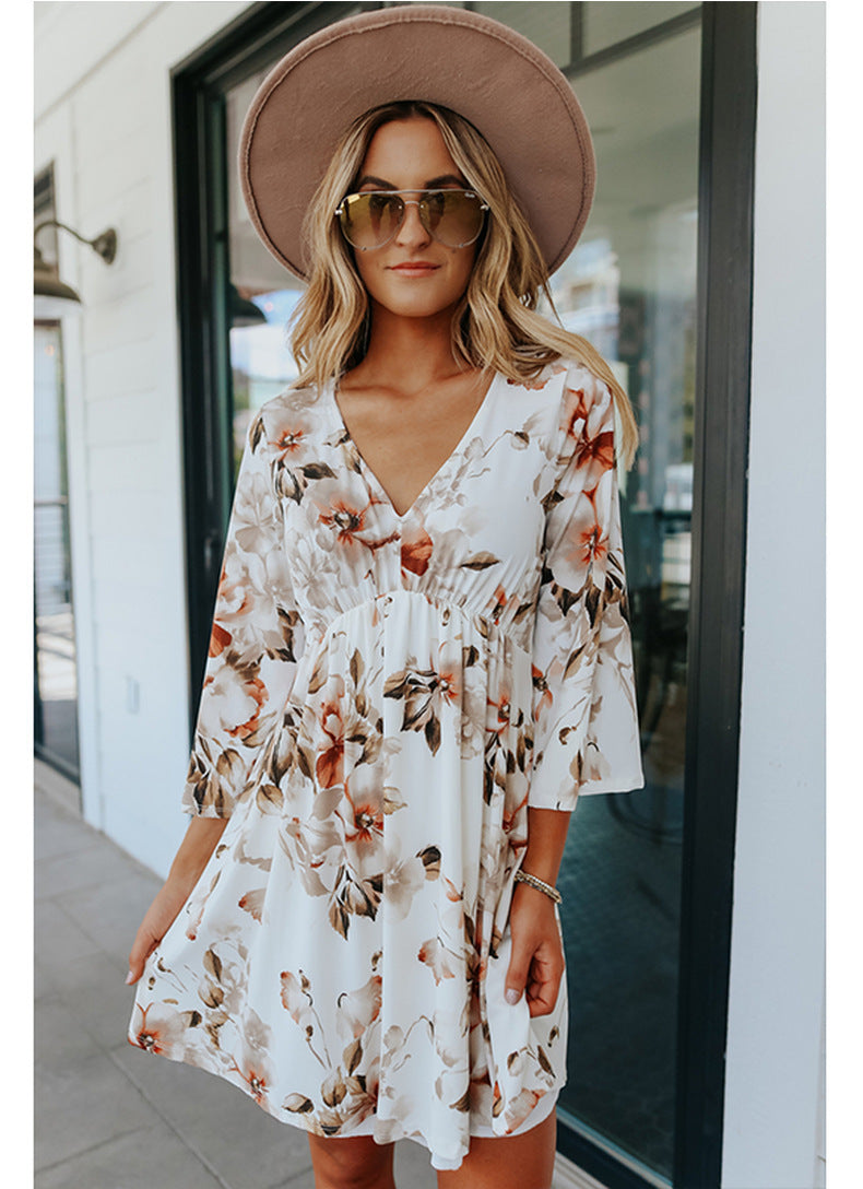 Floral V-neck Dress