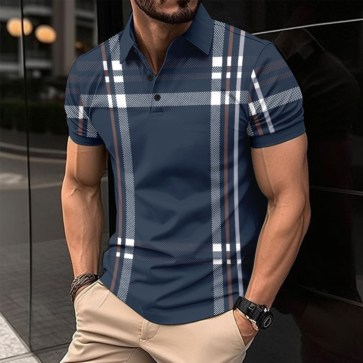 Lapel Short Sleeve Pullover