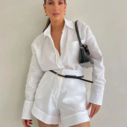 Long-Sleeve Top and Shorts Set