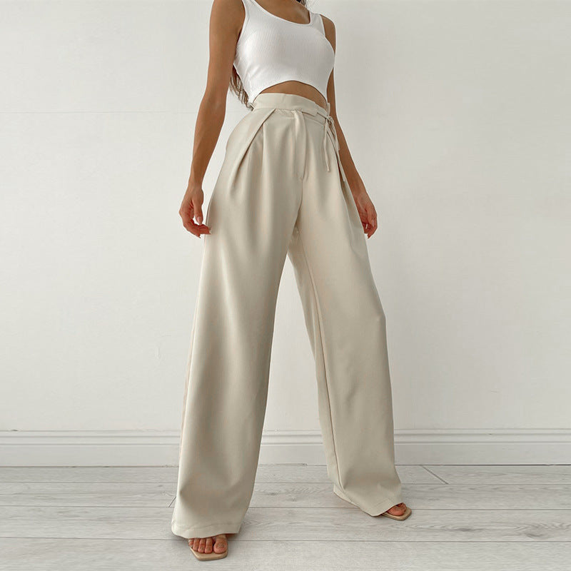 Waist Tie Wide Leg Pants