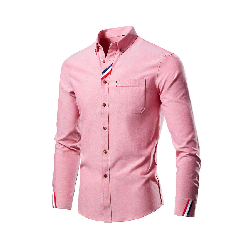 Men's Casual Fashion Slim Fit Lapel Long Sleeve Shirt