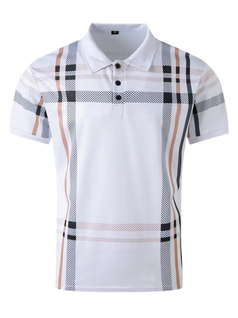 Business Plaid Slim Fit Polo Shirt