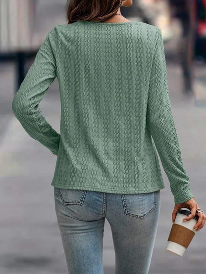 Overlap Asymmetrical Long Sleeve Top