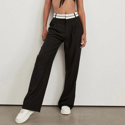 Stripe Detail Waist Pants