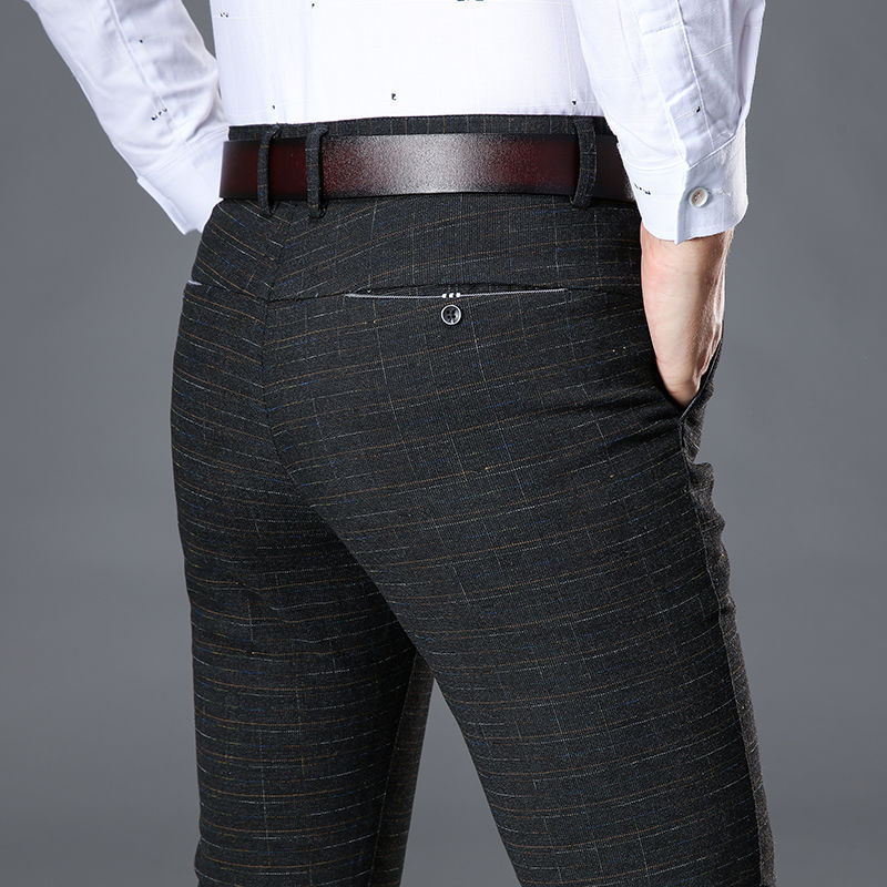 Men's Brushed Business Straight Long Pants