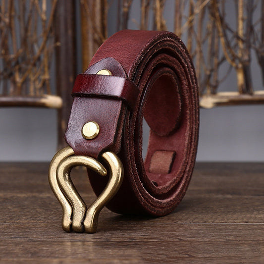 Men's Retro Thick Vegetable Tanned Cowhide Leather Belt